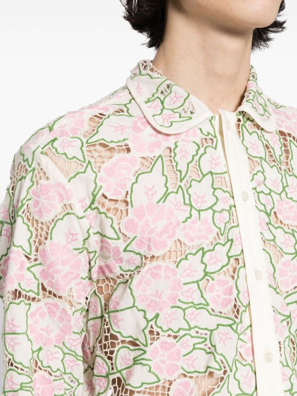 Lace Flower Embroidery Shirt