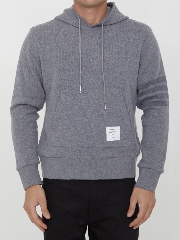 4-Bar Wool Hoodie Knit