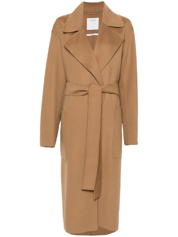 Belted Wool Long Coat