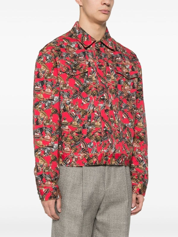 All Over Crazy ORB Pattern Trucker Jacket