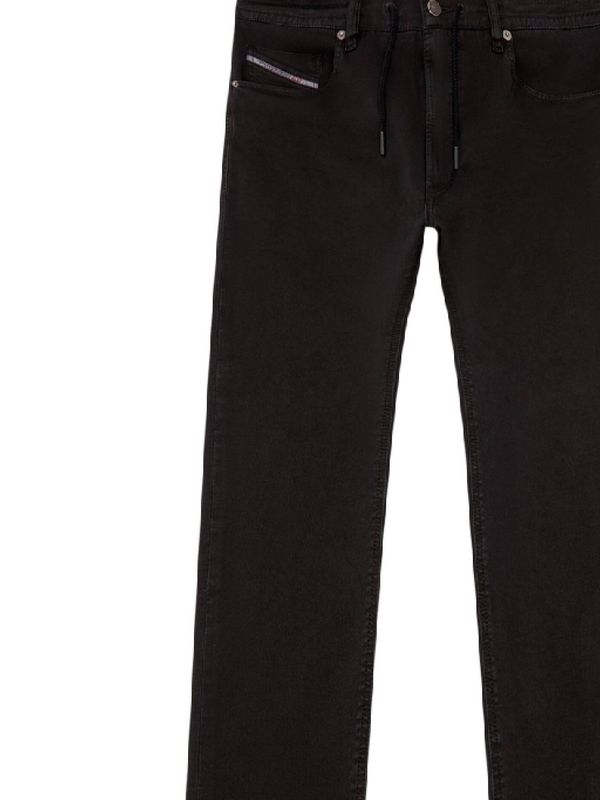 Back Logo Embroidered String Denim Pants