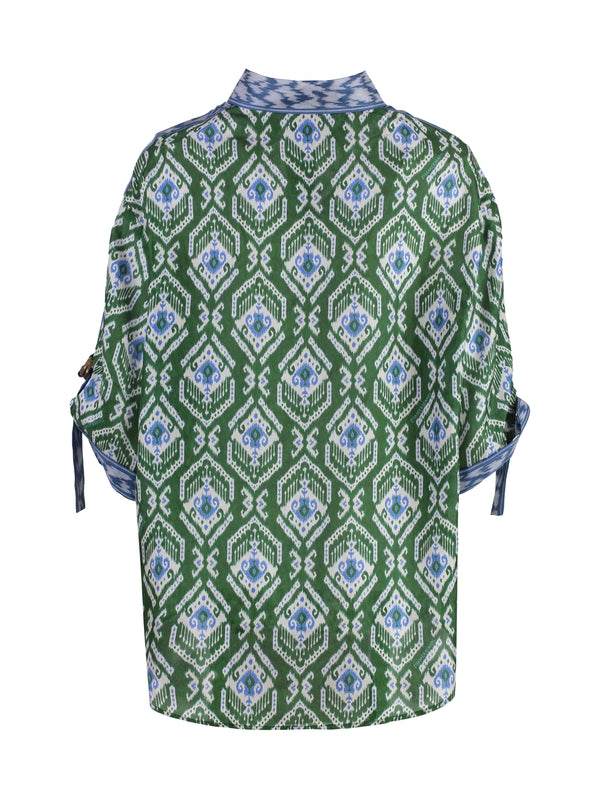 Wylie Allover Pattern Silk Blouse