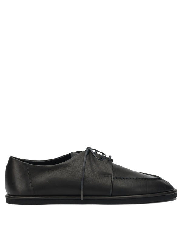 Auralee Black Leather Lace-Up Shoes