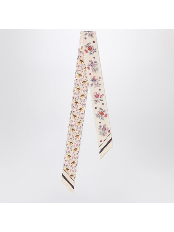 Flower Pattern Silk Scarf