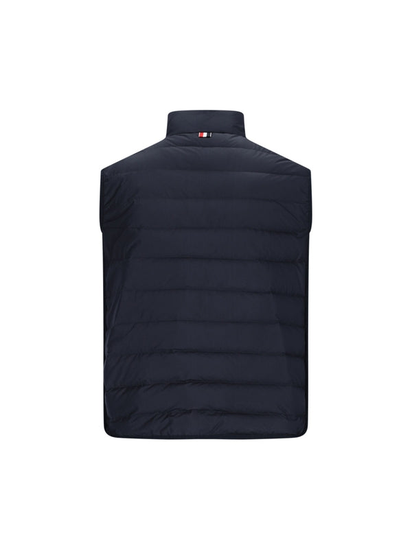 4-Bar Detail High-Neck Padded Vest