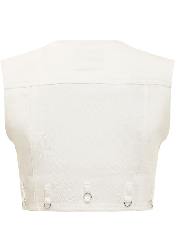 Multiplex Denim Crop Vest