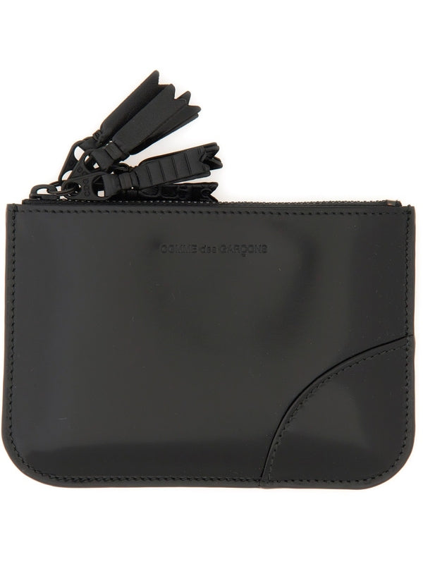 Black Tassel Detail Leather Wallet