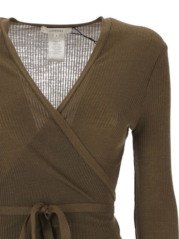 Wrap V-neck Wool Cardigan