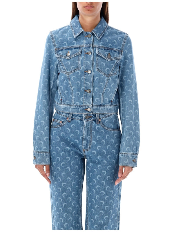 Moon Printing Cotton Denim Jacket