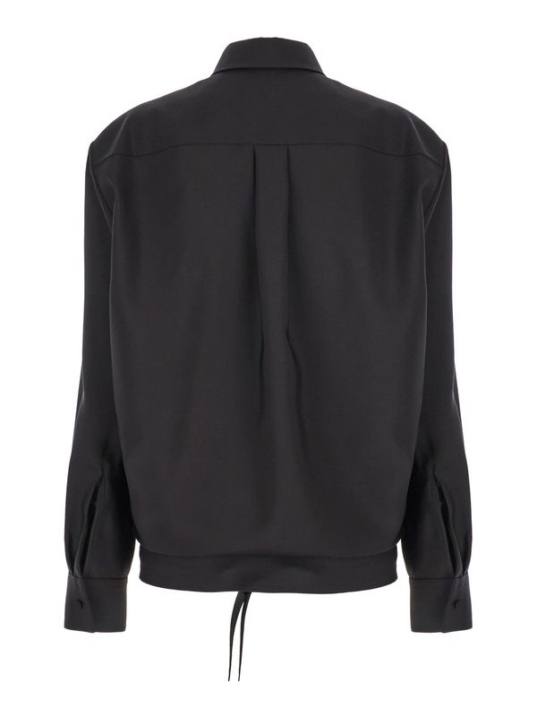 Black Wool Silk Shirt