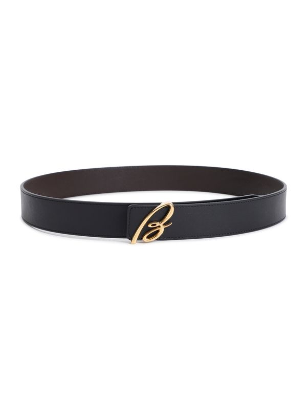 Logo Buckle Leather Belt