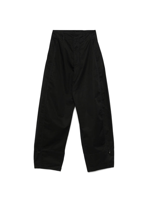 Pleated Button Detail Cotton Pants