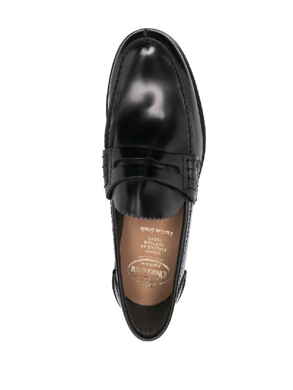 Black Leather Penny Loafers