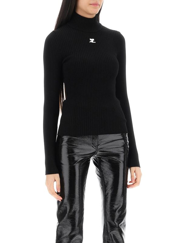 Re-Edition Logo Patch High-Neck Ribbed Knit