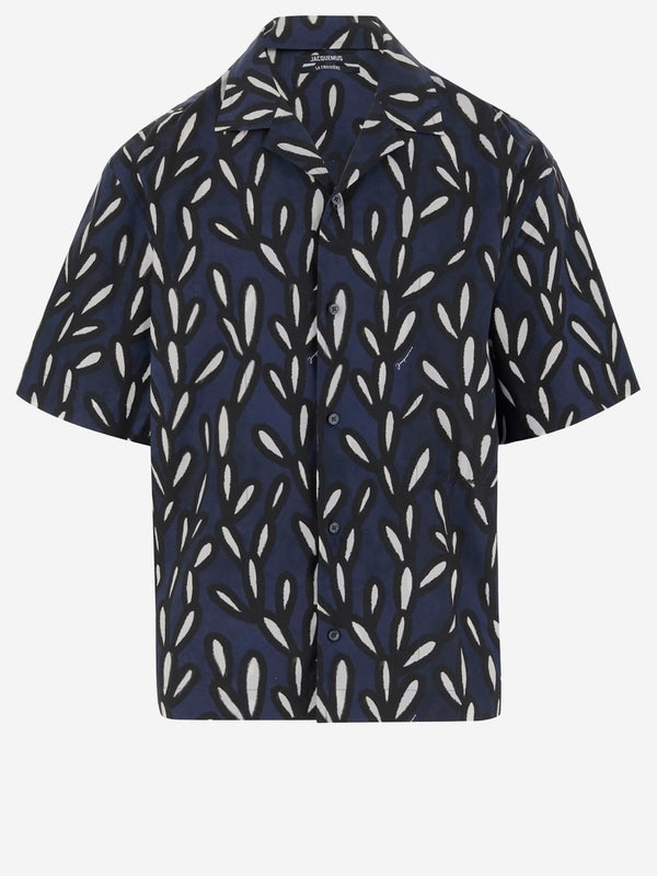 All-Over Printed Cotton Short Sleeve Shirt