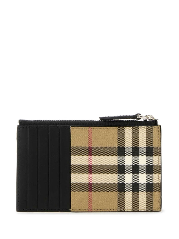 Vintage Check Zipper Cardholder