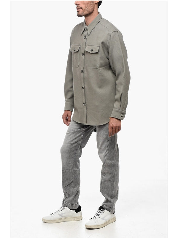 Pocket Detail Wool Shirt