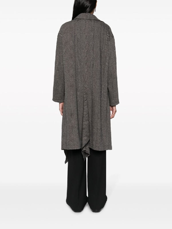 Herringbone Drape Panel Coat