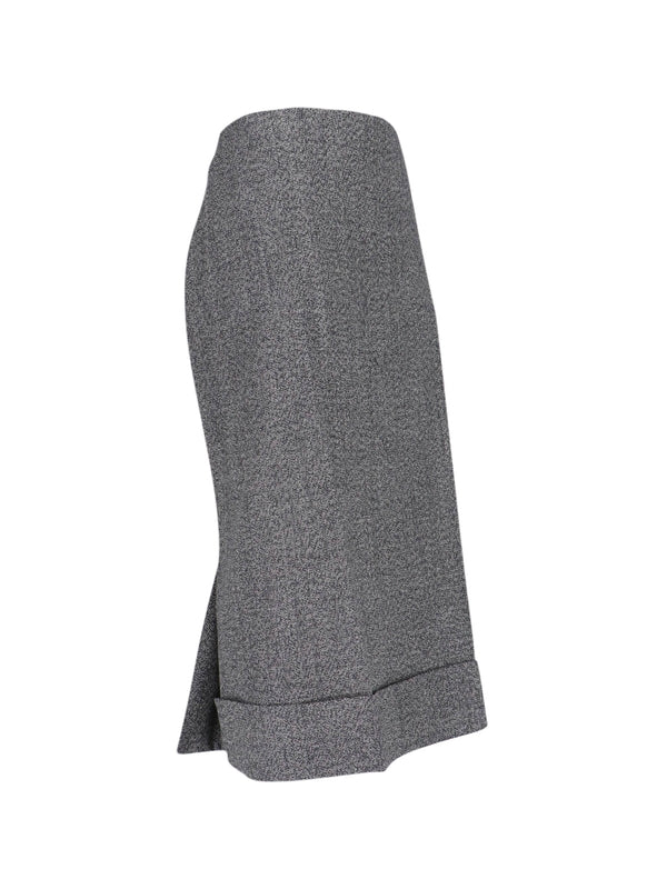 Turn-Up Wool Skirt