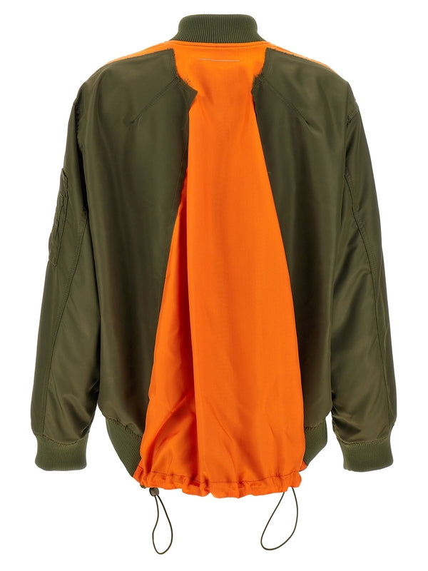 Asymmetric
  Nylon Bomber Jacket