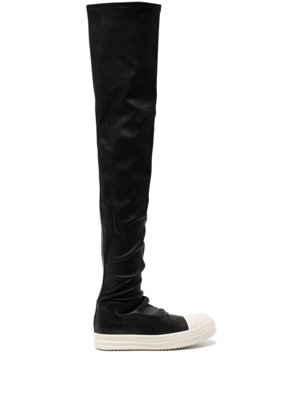 Knee-High Leather High-Top Sneakers