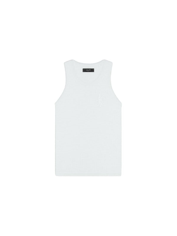 Logo embroidery linen tank top