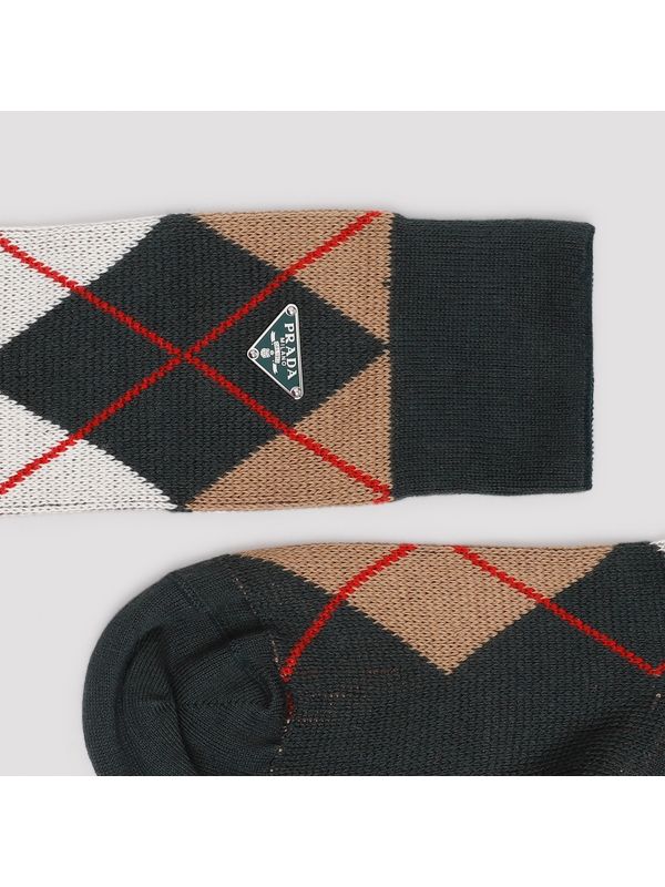 Triangle Logo Argyle Pattern
  Socks