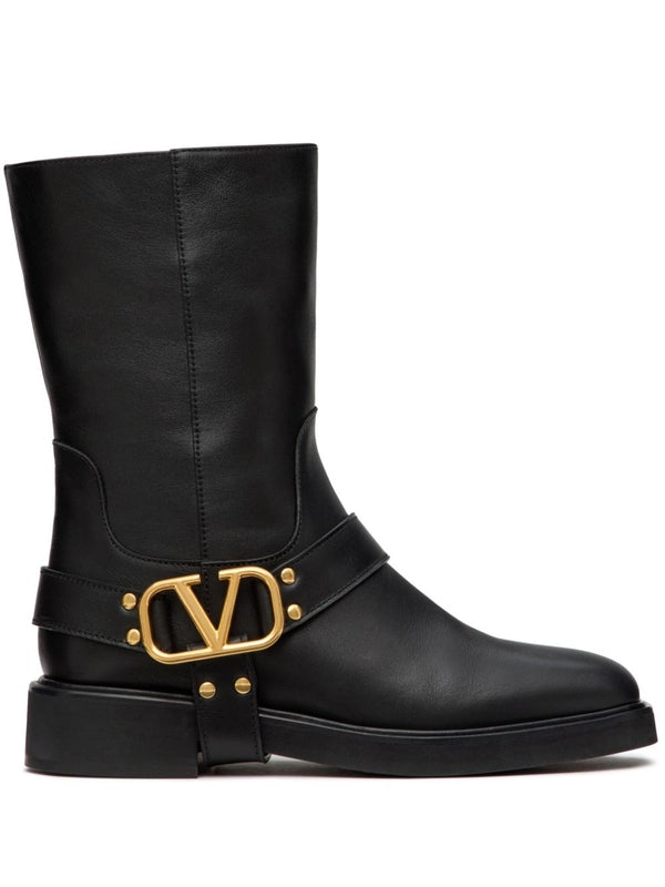 V Logo Ankle Boots