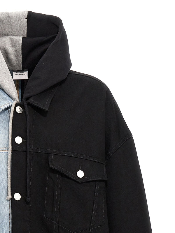 Panel Detail
  Hooded Denim Jacket