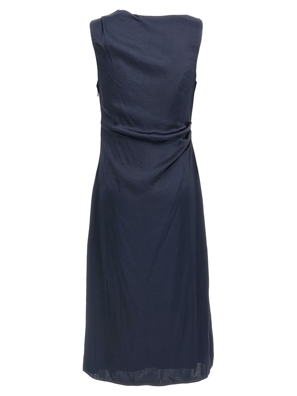 Tiered Navy Long Dress