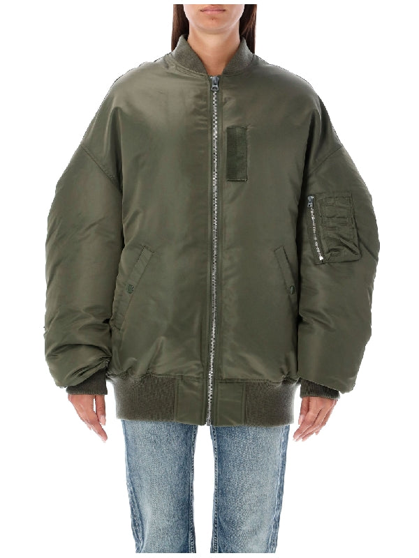 Zipper Pocket Sleeve Bomber Padding