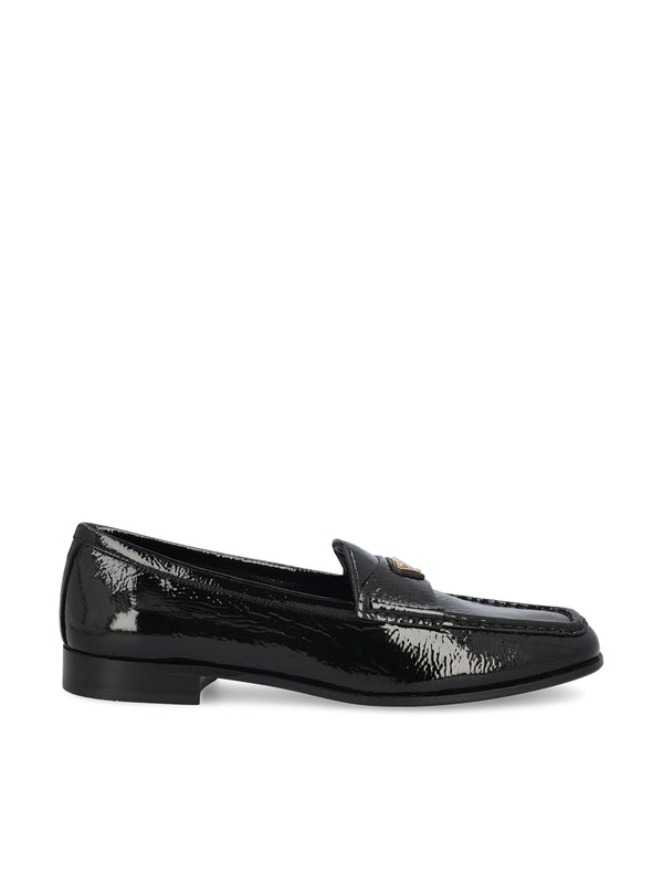 Triangle Logo Leather Loafers