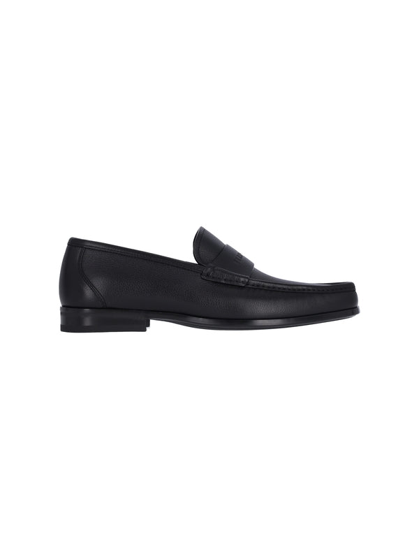 FERRAGAMO - Logo Embossed Leather Loafers - Jente
