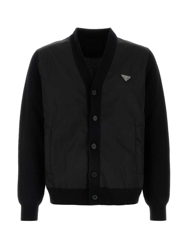 Triangle Logo Wool Cashmere Cardigan