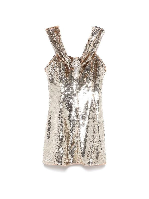 Allover Sequin Open Shoulder
  Mini Dress