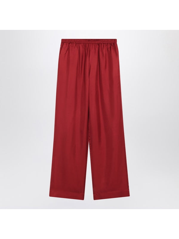 Wide Banding Silk Trousers