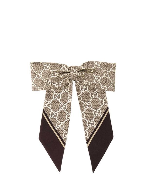 GG Logo Pattern Silk Scrunchie