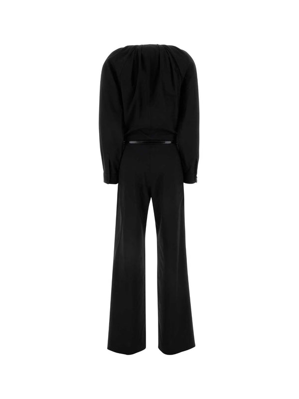 Belt wool jumpsuit