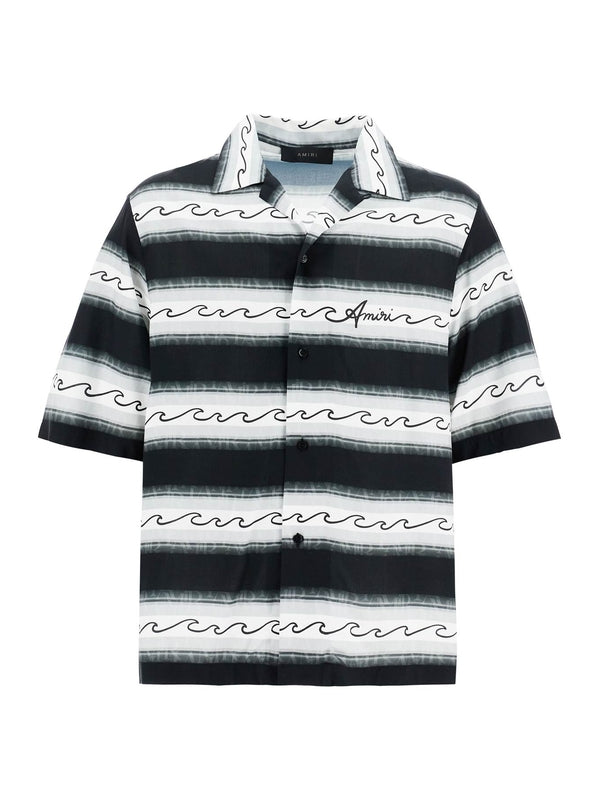 Stripe Viscose Short Sleeve Shirt