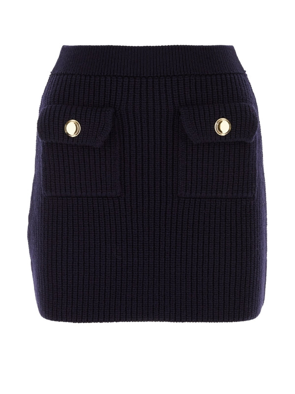 Wool Knit Mini Skirt