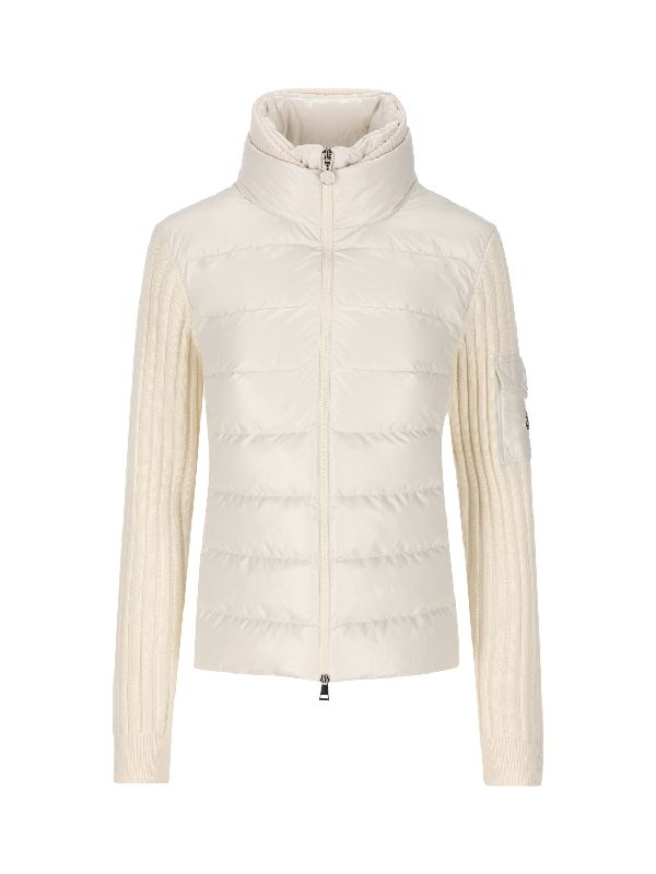 Stone Island Logo Patch Knit Padded Cardigan