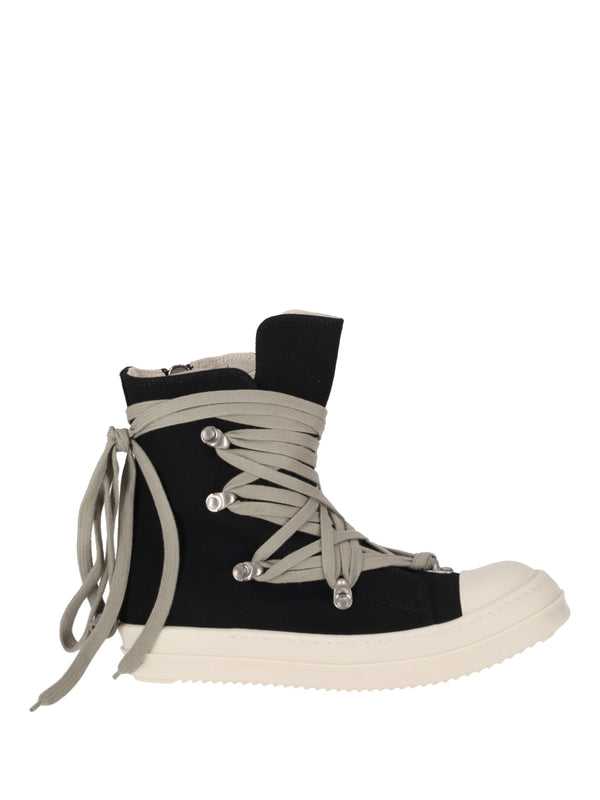Rick Owens Black High Top Sneakers