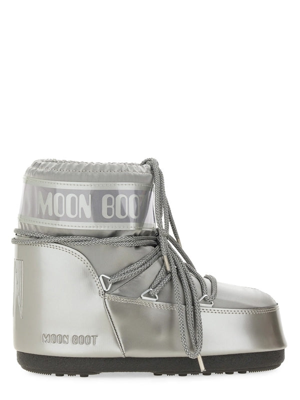 Moon Boot Silver Lace-Up Boots