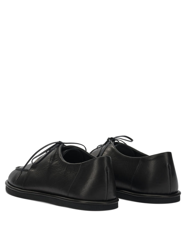 Auralee Black Leather Lace-Up Shoes