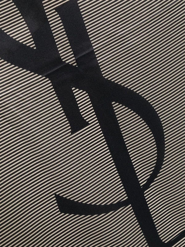 Saint Laurent Grey Silk Mufflers