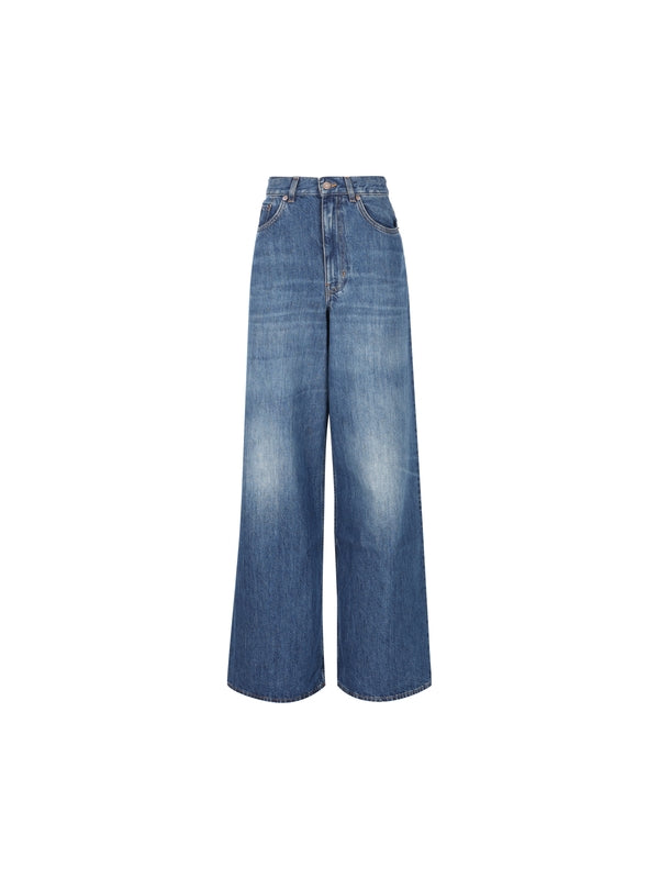 Back Logo Patch Denim Pants