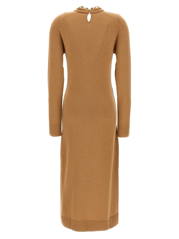 Chain
  Decorated Wool Cashmere Dress