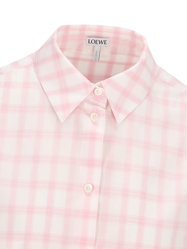 Anagram Logo Embroidered Check Cotton
  Shirt