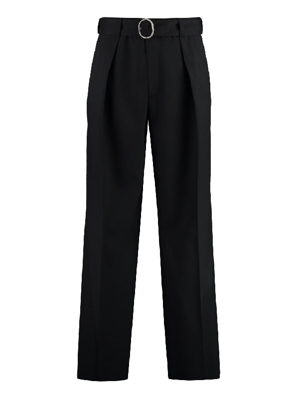 Belted Wide Wool Pants