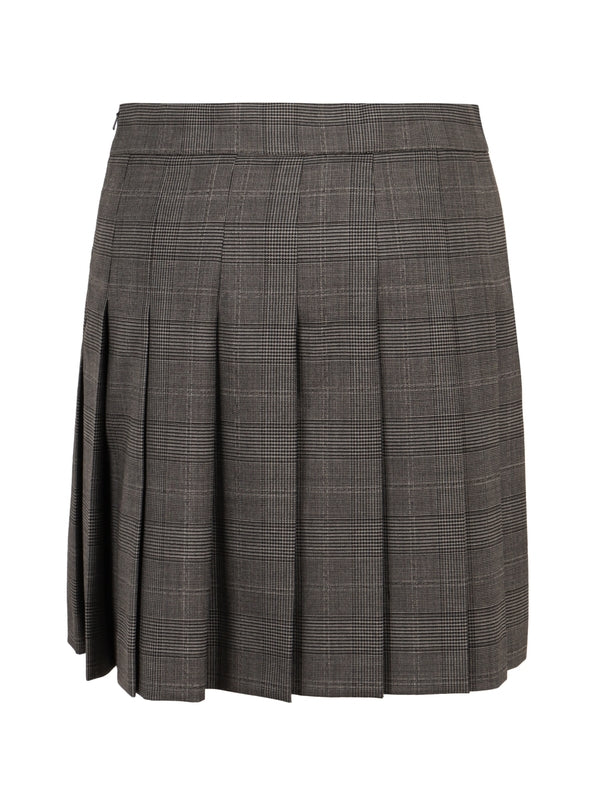 Alcuno Check Wool Pleated Skirt